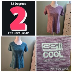 32 Degrees Women's Cool 2 Shirt Bundle - Purple and Teal